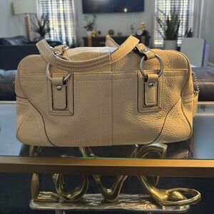 Coach Cream Hamilton Bag with Silver Hardware